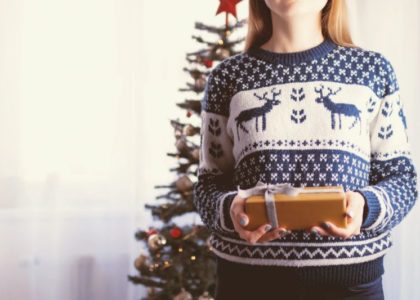 girl with present in her hands