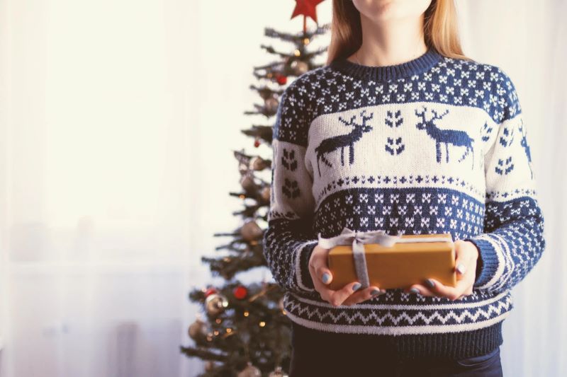girl with present in her hands